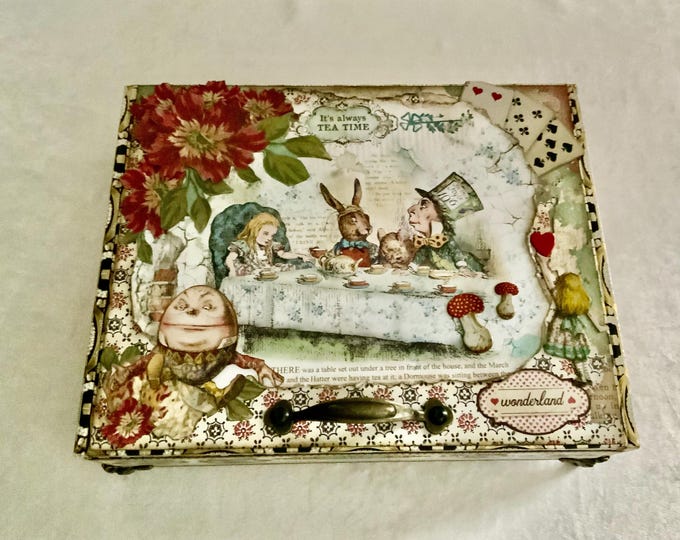 Alice in Wonderland Keepsake Box: Upcycled Tea Party Decor