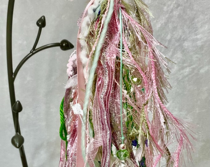 Handmade Fairy Cottage Tassel: Mixed Fiber Charm - Cottagecore Gift - Free Shipping
