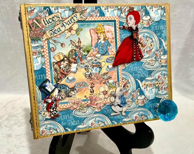 Alice’s Tea Party Keepsake Box – Graphic 45 Decorated Cigar Box