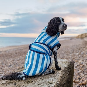 Harbour Hounds Sea Blue/Sea Salt Dog Drying Robe Dog Drying Towel Dog Beach Towel image 4