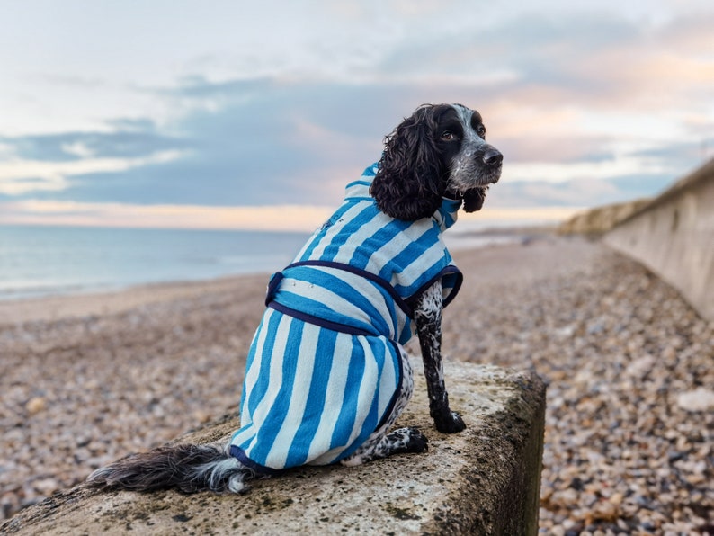 Harbour Hounds Sea Blue/Sea Salt Dog Drying Robe Dog Drying Towel Dog Beach Towel image 4