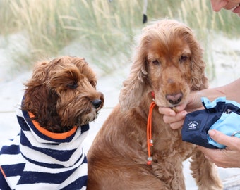 Waterproof Dog Treat Bag - Sea Blue & Navy