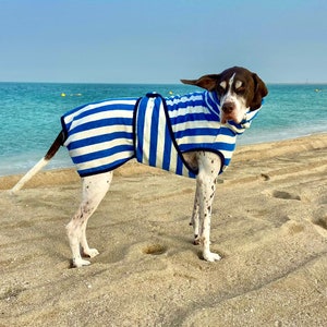 Harbour Hounds Sea Blue/Sea Salt Dog Drying Robe Dog Drying Towel Dog Beach Towel image 1