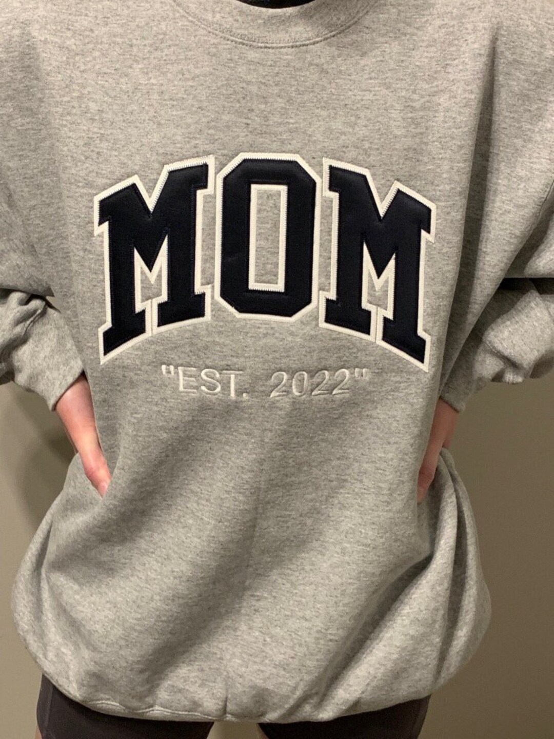 Mom Custom Tackle Twill Sweatshirt With Year Est Embroidered - Etsy