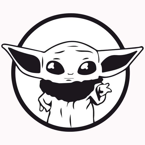 Baby Yoda Ai Jpg Png Svg Eps Star Wars Silhouette Etsy