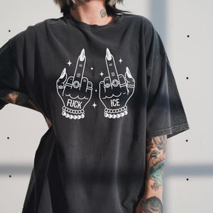 F*ck ICE Protest Graphic Tee | Bold Anti-ICE Statement Shirt | Oversized Streetwear Unisex T-Shirt