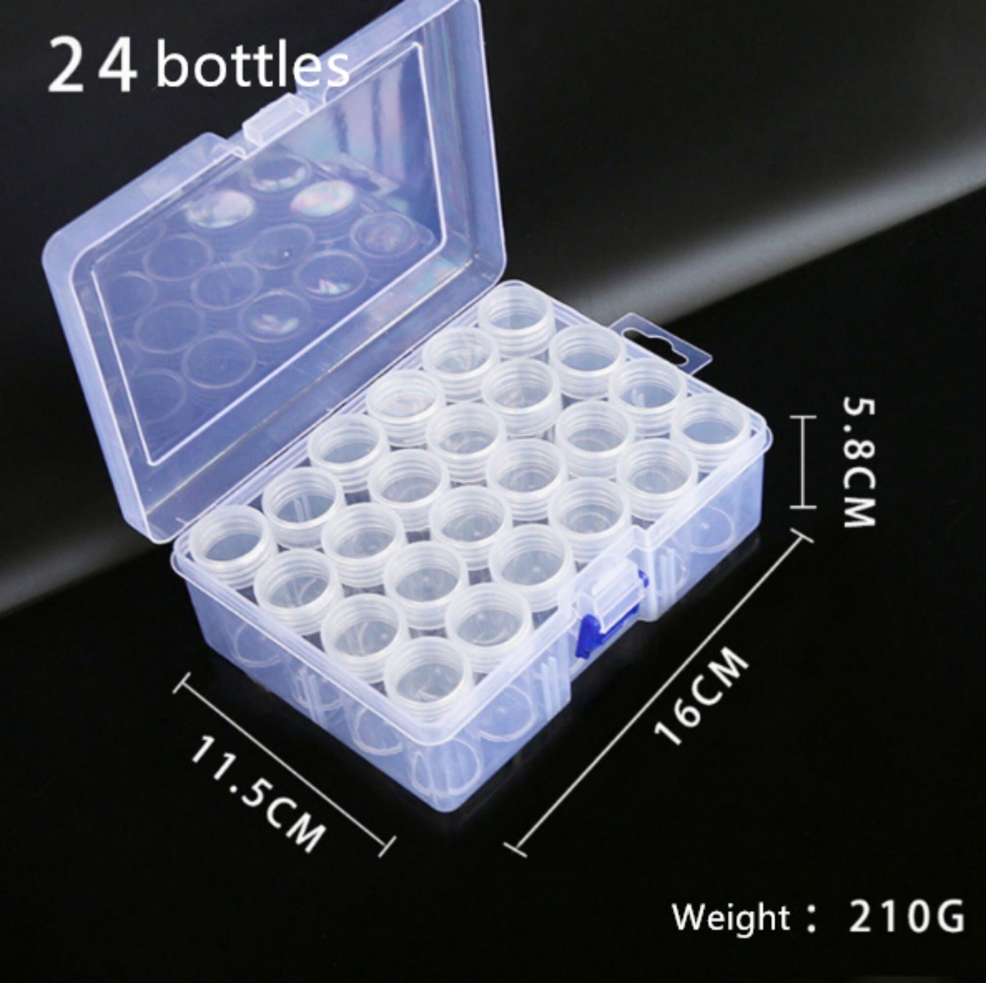 24 Grids Round Plastic Container Box Travel Set Diamond Painting ...