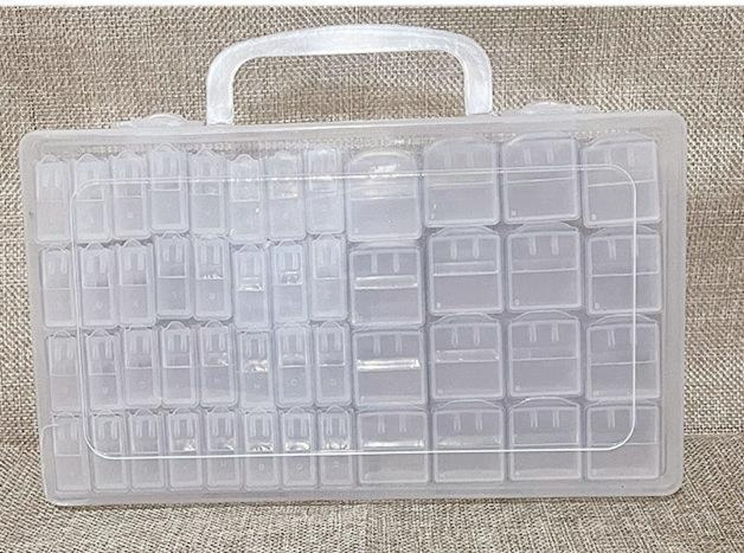 48 Grids Square Diamond Painting DIY Art Craft Storage Containers Plastic  Box With Label Stickers 