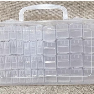 48 Grids Square Diamond Painting  DIY Art Craft Storage Containers Plastic Box with Label Stickers