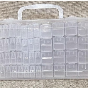 48 Grids Square Diamond Painting DIY Art Craft Storage Containers Plastic  Box With Label Stickers 