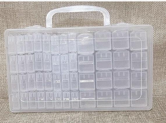 28 Grids Colored Diamond Painting Storage Containers Diamond Drill Art Embroidery Organizer Storage Box for DIY Art Craft(Clear)
