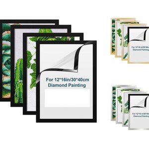 11.8*15.7 inches Self-Adhesive Magnetic Picture Frame for Diamond Painting Display and Protection, Home Wall Office Decor