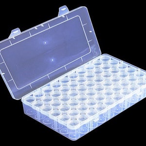 60 Round Clear Plastic Diamond Painting Beads Containers DIY Art Craft Storage  Box with Label Stickers