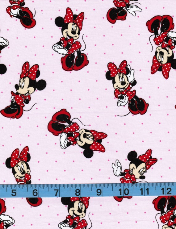100% Cotton Quilting and Crafts Polka Dots Minnie Mouse Fabric 100% Cotton Quilting and Crafts Polka Dots Minnie Mouse Fabric