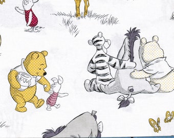 Winnie the Pooh Togetherish Sort of Day,100% Cotton Fabric by the Yard,Quilting, Apparel, Home Decor, Crafts, Piglet, Eeyore, Tigger, Disney