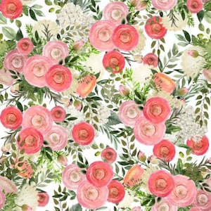 Cottage Floral by Studio E Fabrics, 100% Cotton Fabric by the Yard, Quilting, Apparel Fabric, Home Decor, Crafts, Farmhouse Floral Print