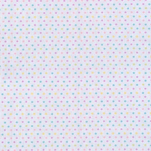 Easter Dots, 100% Cotton Fabric by the Yard, Quilt Fabric, Apparel Fabric, Home Decor, Craft Projects, Pastel Polka Dots, White Background