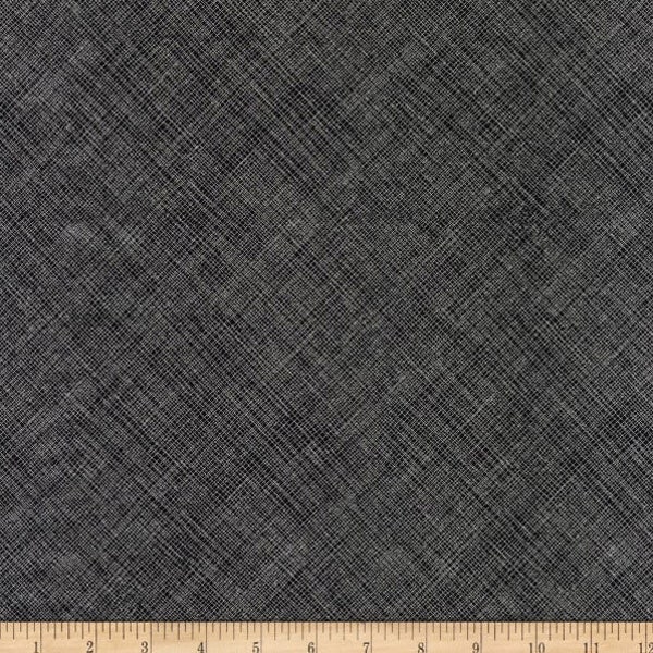 Metallic Onyx Bias Sketch Black, Timeless Treasures,100% Cotton, Quilting,Apparel Fabric, HomeDecor,Crafts,Silver Metallic Cross Hatch Print