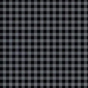 May include: A seamless pattern featuring a classic black and gray gingham design. The pattern consists of evenly spaced squares, creating a checkered effect. The alternating colors provide a high-contrast visual texture, suitable for various applications.