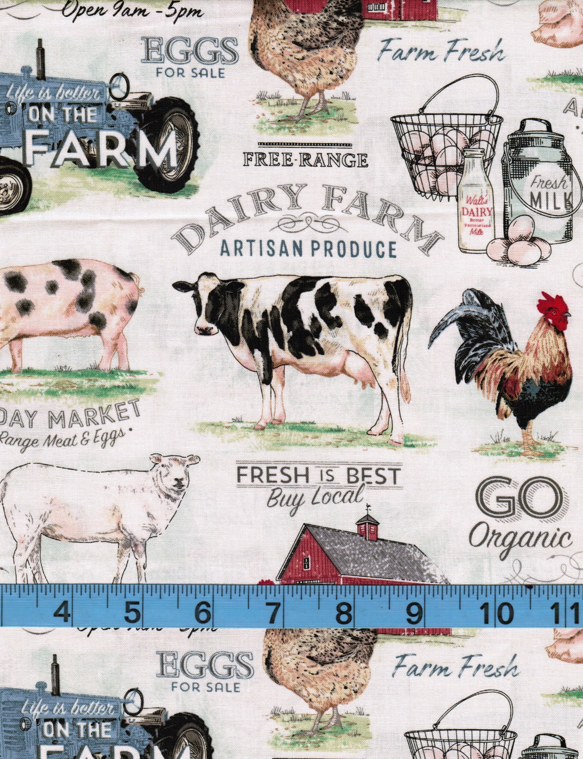 Farm Life 100 Cotton Fabric by the Yard Quilt Fabric Etsy