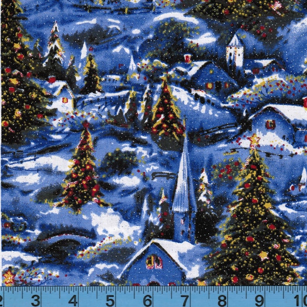 Sale***Winter White Christmas by David Textiles,100% Cotton Fabric by the Yard,Quilting, Apparel, Home Decor,Crafts,Christmas,Silver Glitter