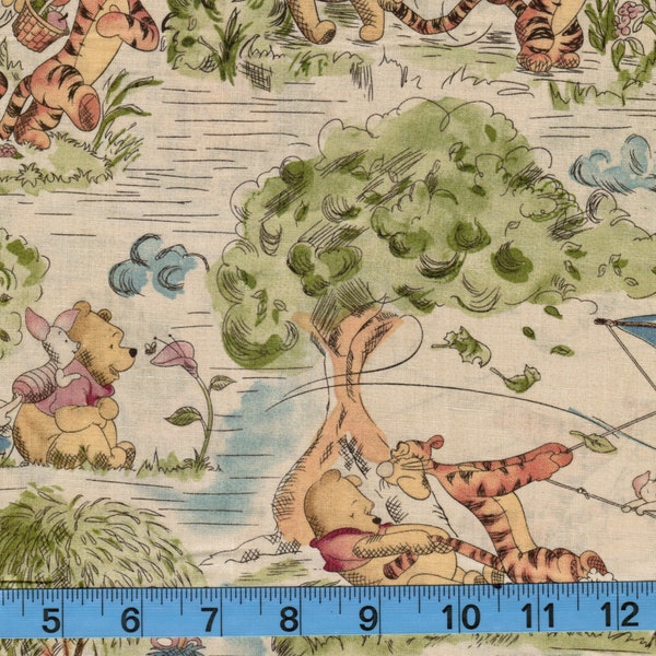 Winnie the Pooh,A Day in the Park,Disney for Springs Creative,100% Cotton Fabric by the Yard, Quilt Fabric,Apparel Fabric, Home Decor,Crafts