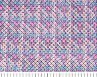 Mermaid, 100% Cotton Fabric by the Yard by Singer, Quilt Fabric, Apparel Fabric, Home Decor, Crafts, Blues, Purples, Pinks, Girls, Toddler