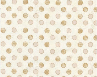 Cream Painted Dots, 100% Cotton Fabric by the Yard, Quilt Fabric, Apparel Fabric,Home Decor, Craft Projects,Polka Dots, Shades of Cream Dots