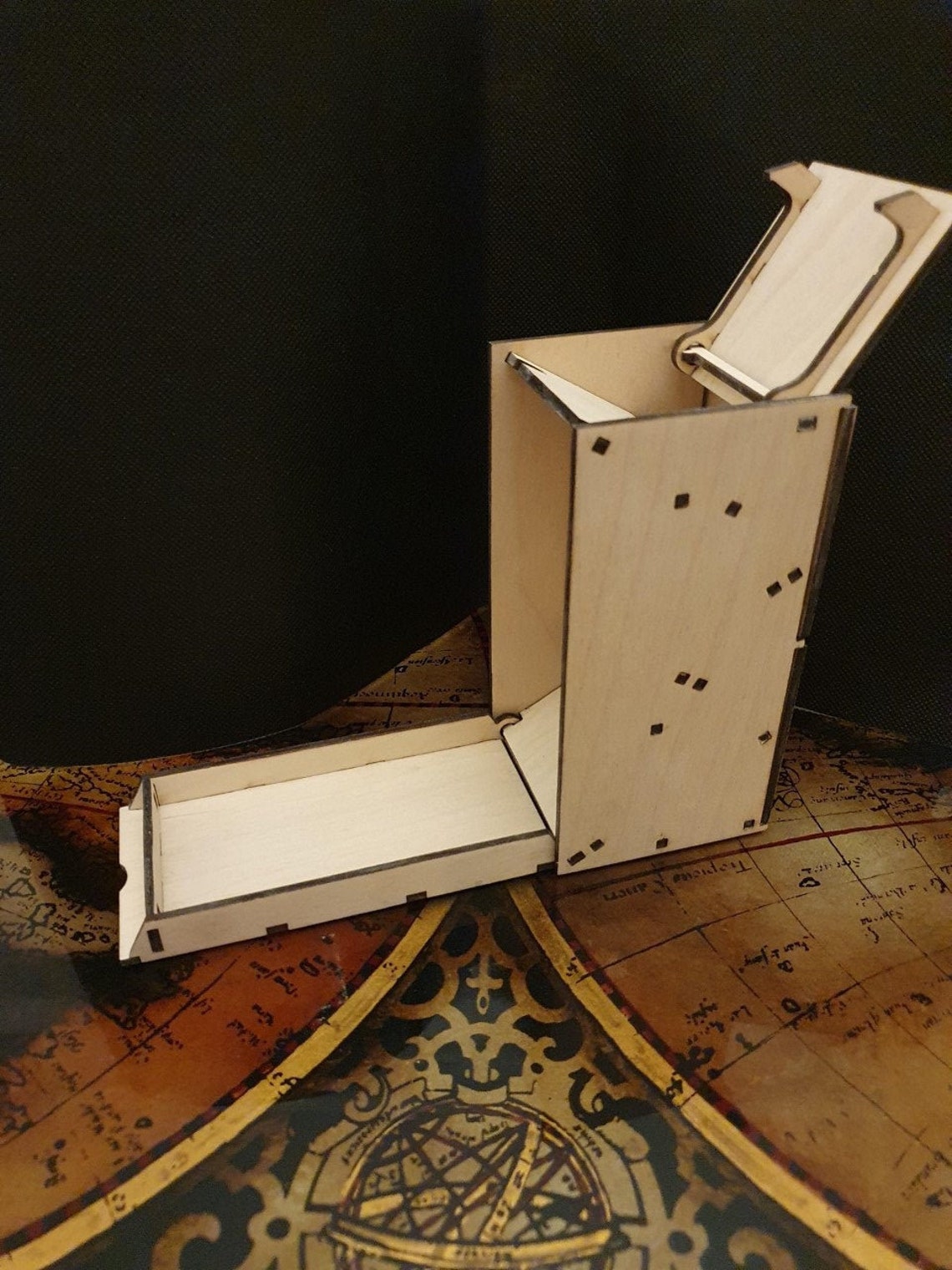 Collapsible Wooden Dice Roller Gaming Decor Gaming Board Etsy