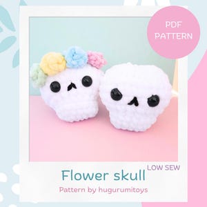 Patron au crochet sans couture - Fleur tête de mort - Amigurumi Halloween - Hugurumitoys