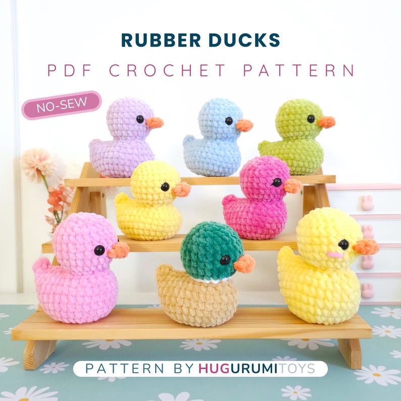 No Sew Rubber Duck Crochet Pattern, No Sew Amigurumi, Crochet Plushie Pattern - PDF PATTERN | Fast 30 minutes , markets best seller imagen 1