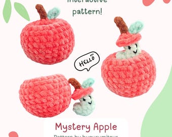 Crochet pattern - Mystery Apple - Interactive Amigurumi - Hugurumitoys