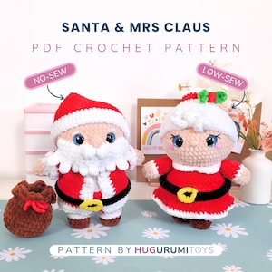 Bundle Santa Claus Mrs Claus Amigurumi Crochet Pattern PDF – Christmas Crochet Toy, Cute & Festive Holiday Decoration