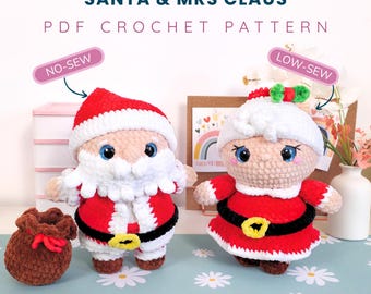 Bundle Santa Claus Mrs Claus Amigurumi Crochet Pattern PDF – Christmas Crochet Toy, Cute & Festive Holiday Decoration