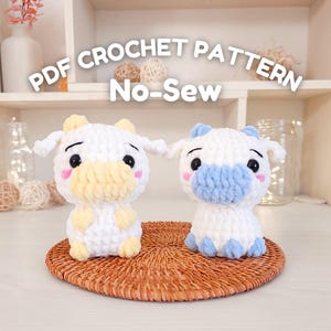2 in 1 Crochet patterns - Cows plushie -No-sew amigurumi - Hugurumitoys