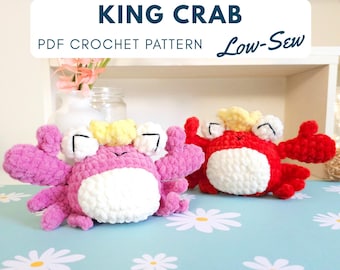 King Crab Amigurumi Pattern PDF – Cute Sea Animal Crochet Pattern, Fun Ocean Project for Intermediate Crocheters