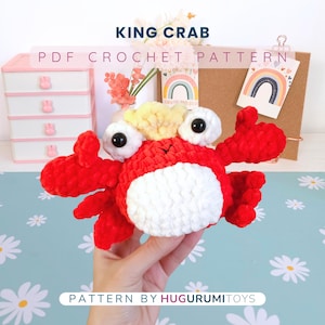 King Crab Amigurumi Pattern PDF – Cute Sea Animal Crochet Pattern, Fun Ocean Project for Intermediate Crocheters