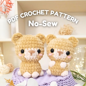 2 in 1 Crochet patterns - No-sew Teddy bears - amigurumi - Hugurumitoys