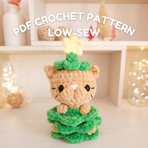 Crochet pattern Cat-tree - Low-sew christmas amigurumi - Hugurumitoys