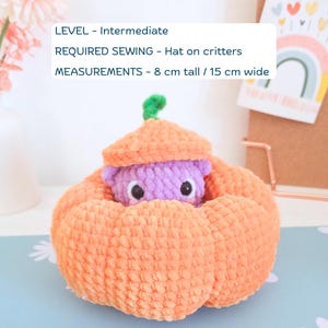 Mystery Pumpkin Crochet Pattern | Halloween Amigurumi Ghost & Bat Surprise | PDF Digital Download | Amigurumi Pumpkin Halloween Decor imagen 2