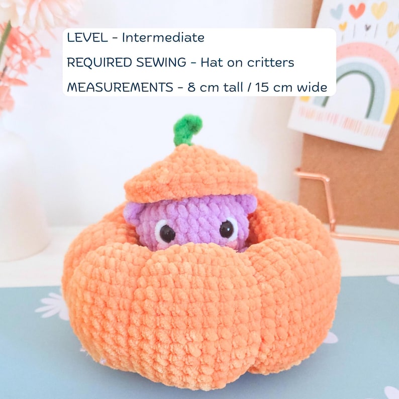 Mystery Pumpkin Crochet Pattern | Halloween Amigurumi Ghost & Bat Surprise | PDF Digital Download | Amigurumi Pumpkin Halloween Decor imagen 2