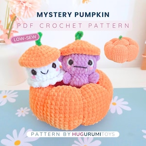 Mystery Pumpkin Crochet Pattern | Halloween Amigurumi Ghost & Bat Surprise | PDF Digital Download | Amigurumi Pumpkin Halloween Decor