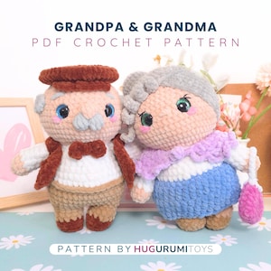 Grandpa & Grandma Amigurumi Bundle PDF – Cute Crochet Granny and Grandpa Doll Patterns