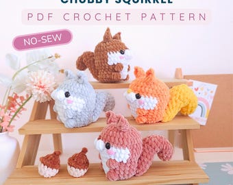 No-Sew Squirrel Crochet Pattern, Amigurumi PDF, Fast Fall Autumn Crochet Toy, Market Best Seller, Digital Download