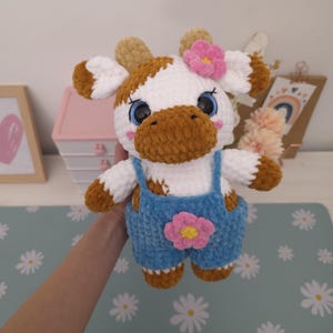 Cow Amigurumi Pattern PDF – Cute Crochet Cow with Overalls Low-Sew Muzzle image 12