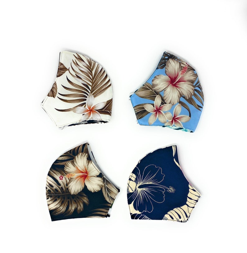 Reusable Face Masks With Filter Layer Hawaiian Flower Print Etsy