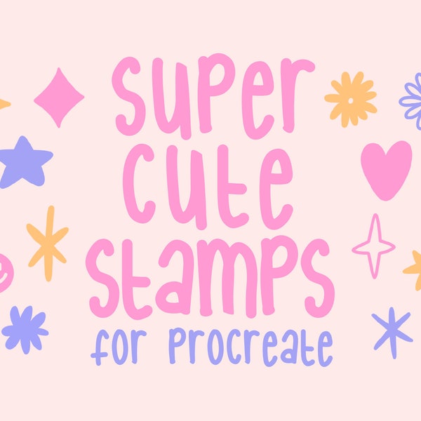 Procreate Brushes | Super Cute Procreate Stamps, Procreate Kawaii, Anime Procreate Brushes, Kawaii Procreate Brushes, Procreate Stamps Cute
