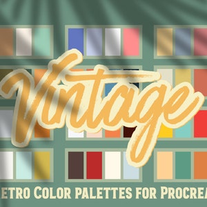 Procreate Color Palette | Vintage Colorset, Procreate Colors, Vintage Color Palette, Procreate Color Swatches, Retro Color Palette