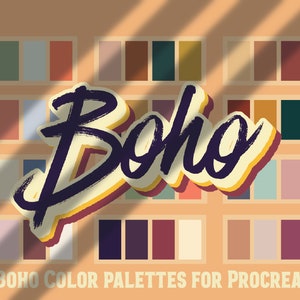 Procreate Color Palette | Boho Colorset, Procreate Colors, Bohemian Color Palette, Procreate Color Swatches, Modern Color Palette