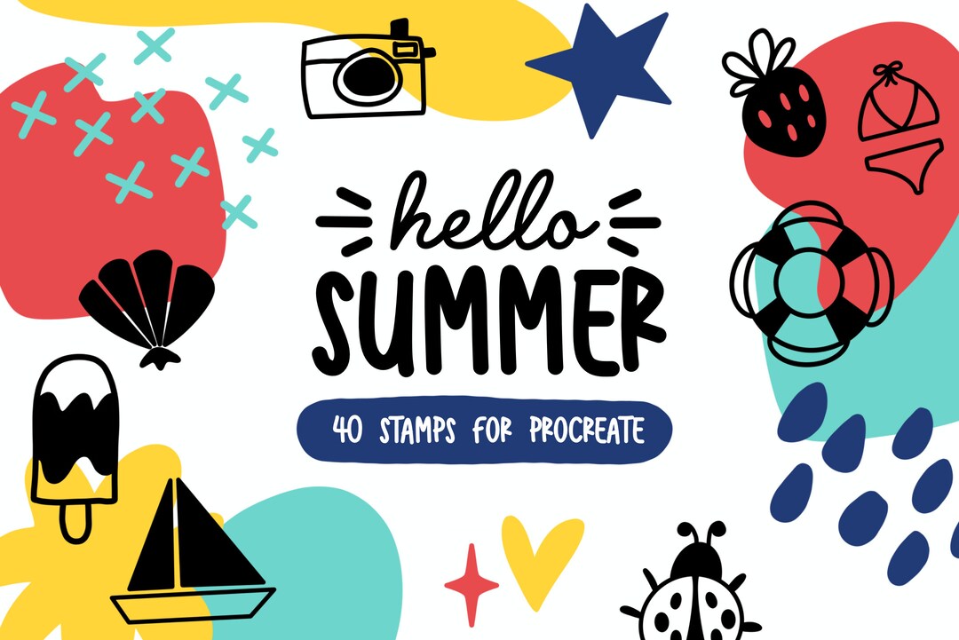 Procreate Brushes | Cute Procreate Stamps, Summer Stamps Procreate ...
